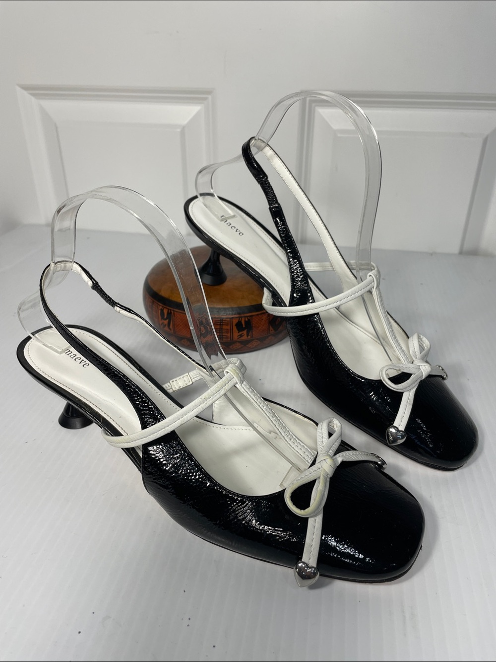 Anthropologie Maeve Vicenza Brigitte Bow Slingback EU 40 Bow Kitten Heel - Picture 3 of 13